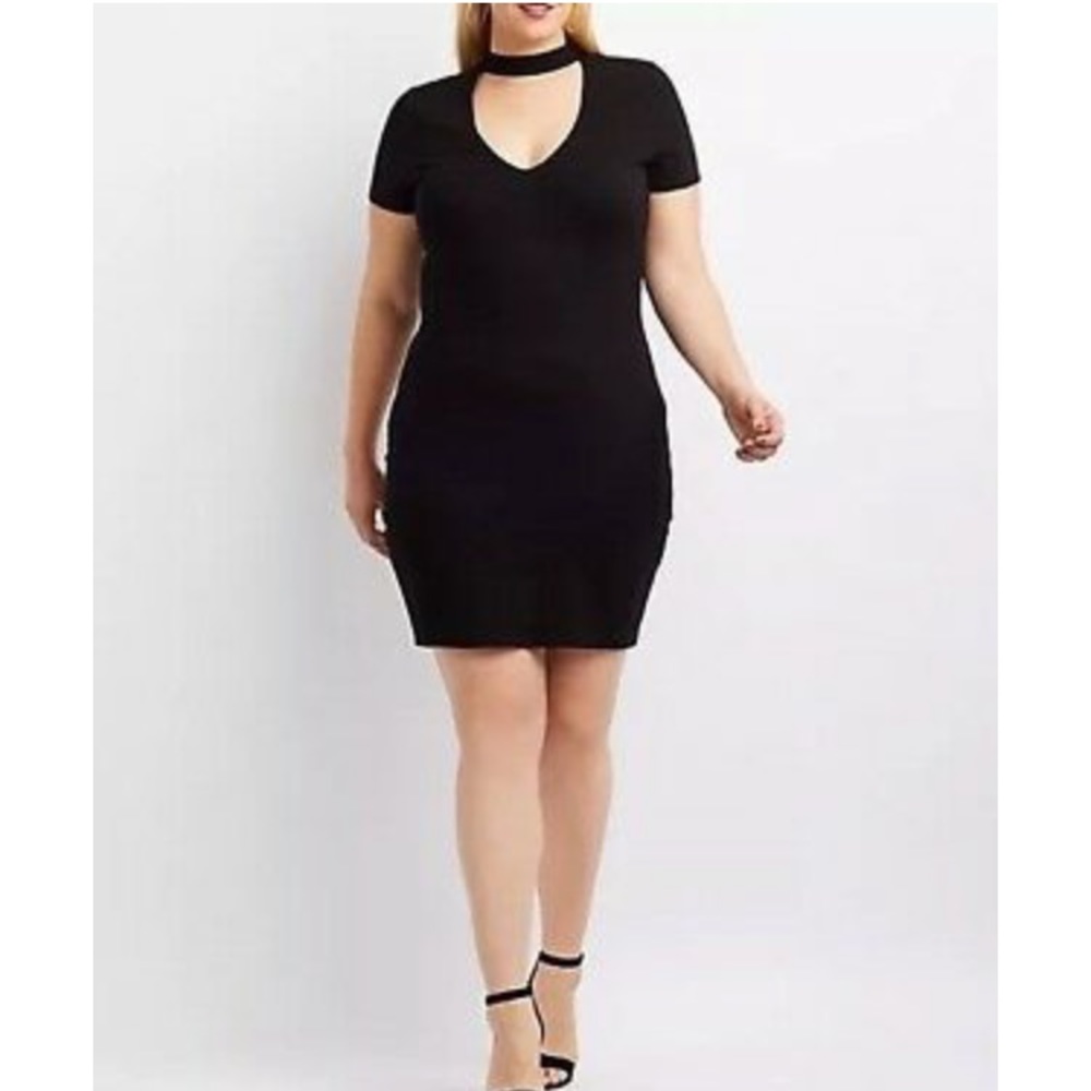 Charlotte Russe black choker dress 2X